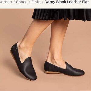 Darcy Black Leather Flat size 6
